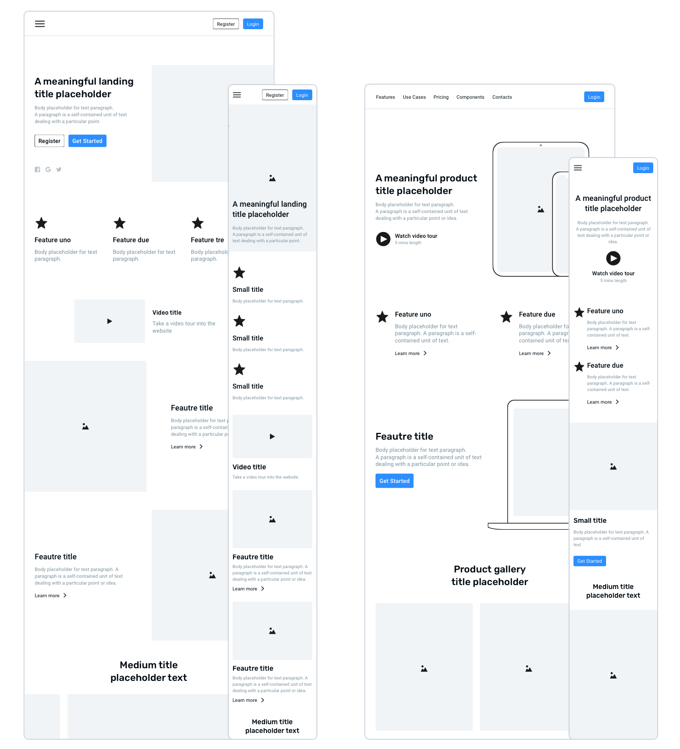 Website templates for Sketch